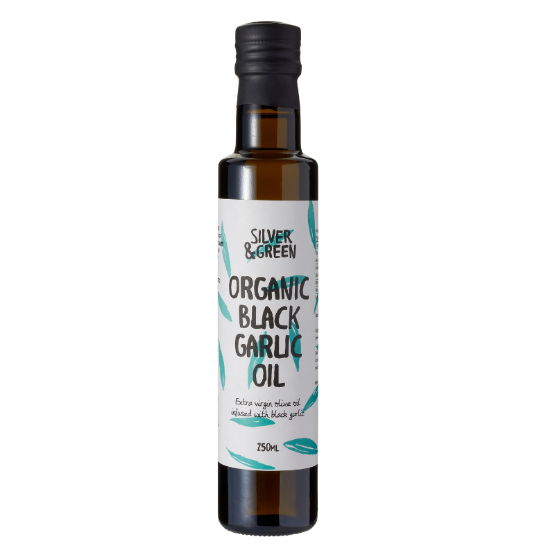 Silver & Green-Extra Virgin Olive Oil Black Garlic (6x250ml)