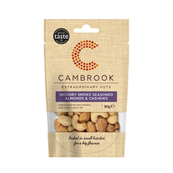 Cambrook - Hickory Smoke Seasoned Almonds & Cashews (9x80g)