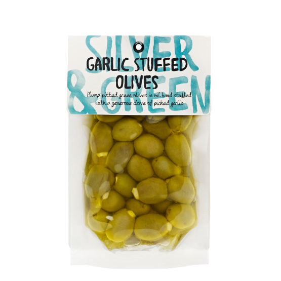 Green Pitted Garlic Stuffed Olives