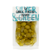 Silver & Green - Garlic Stuffed Olives Pitted Green (6x220g)