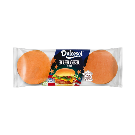 Dulcesol - Plain Burger Buns (6pck) (8 x 300g)