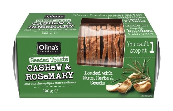 Olina's - BBE: 16/10/2024 Seeded Toasts Cashew & Rosemary (12 x 100g)