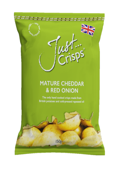 Just Crisps - Mature Cheddar Red Onion (12 X 150g)