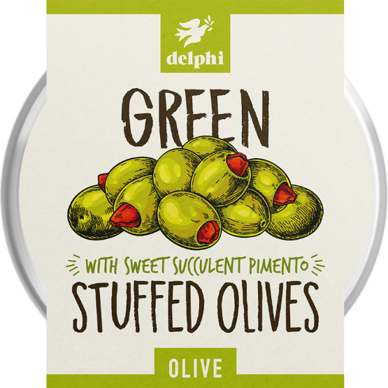 Delphi - Stuffed Green Olives with Pimento (1 x 160g)