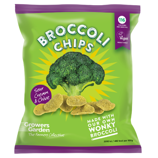 Growers Garden - Sour Cream & Chive Broccoli Crisps (12 x 78g) 