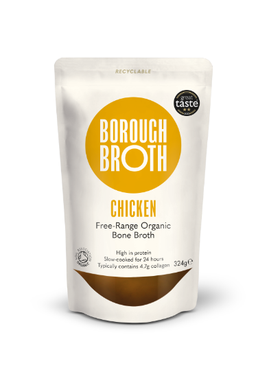 Borough Broths - Free-Range Org Chicken Bone Broth (10x324g) 