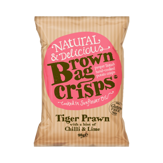 Brown Bag Crisps Tiger Prawn with Chilli and Lime