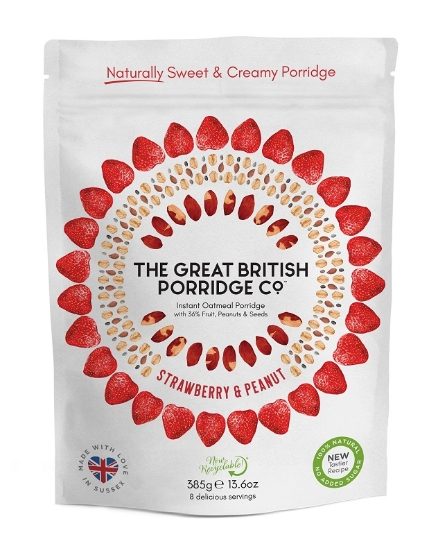 Great British Porridge - Strawb & Peanut Butter(4 x 385g)