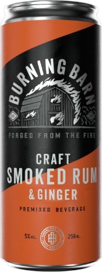 Burning Barn Rum - Smoked Rum & Ginger 5%abv (12 x 250ml)