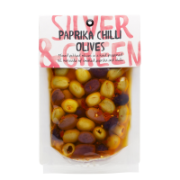 Silver & Green - Paprika Chilli Olives Mixed Pitted (6x220g)