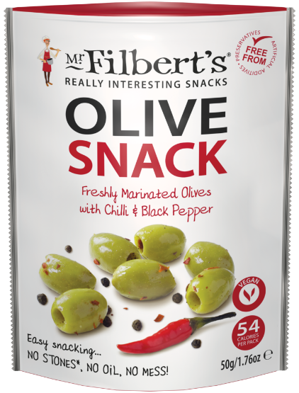 Mr Filberts - Green Olives Chilli & Black Pepper (12 x 50g)
