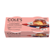 Coles Puddings Strawberry Twin Steamed Pudding