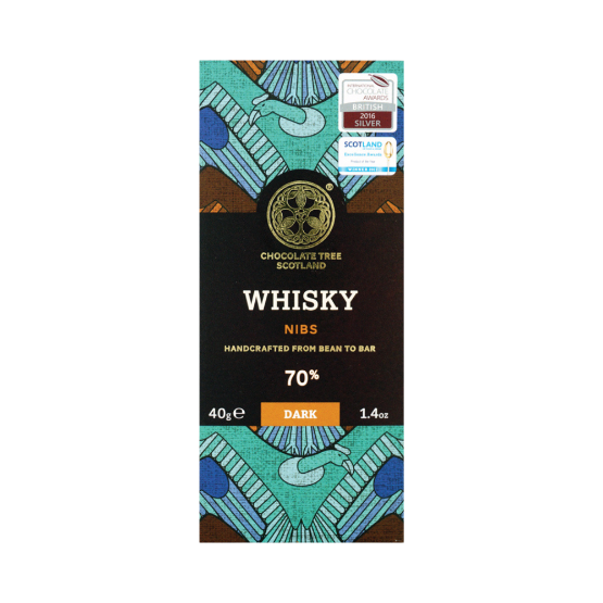 The Chocolate Tree - Whisky Nibs  (Dark) 70% (12 x 40g)