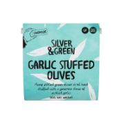 Silver & Green - Garlic Stuffed Olives (Pot) (6x185g)