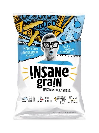 Insain Grain- GF Salt & Vinegar Knobbly Sticks(10 x 80g)