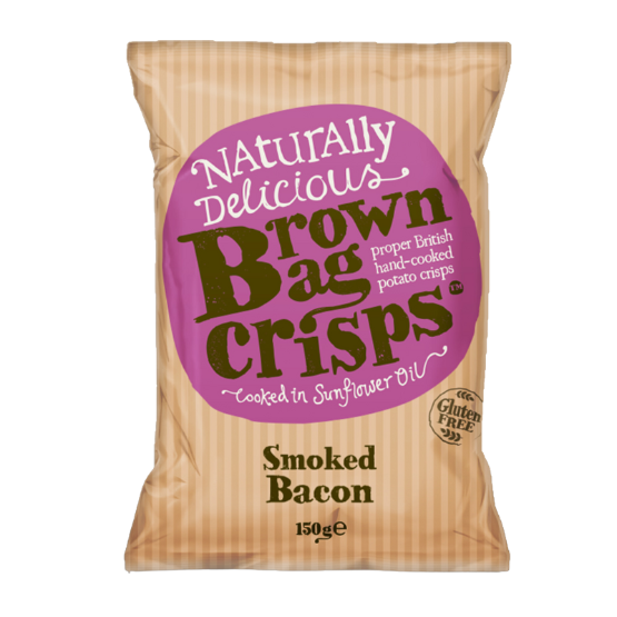 Brown Bag Crisps - Smoked Bacon Crisps (10 x 150g)