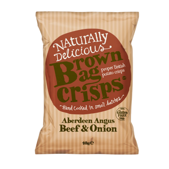 Brown Bag Crisps - Beef & Onion (20 x 40g)