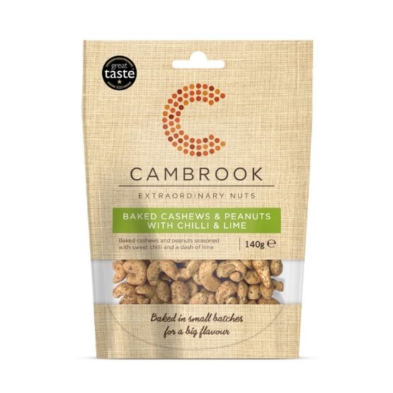 Cambrook - Baked Cashews & Peanuts w Chilli & Lime (10x140g)