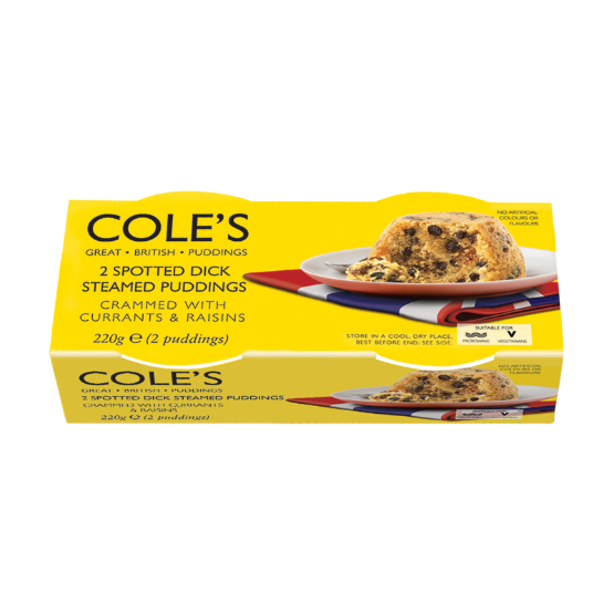 Cole's Pudding Spotted Dick Twin Steamed Pudding