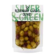 Silver & Green - Rosemary Garlic Olives Mixed Whole (6x220g)