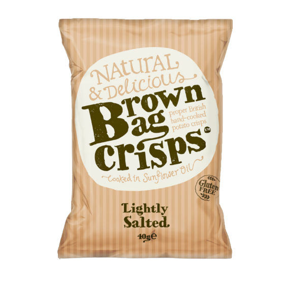 Brown Bag Crisps - Lightly Salted Crisps (20 x 40g)