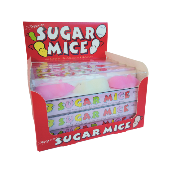 Ross' of Edinburgh - Pink & White Sugar Mice 3pck (20 x 60g)