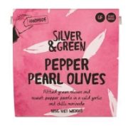 SIlver & Green - Sweet Pepper Pearl Olives (6 x 185g)
