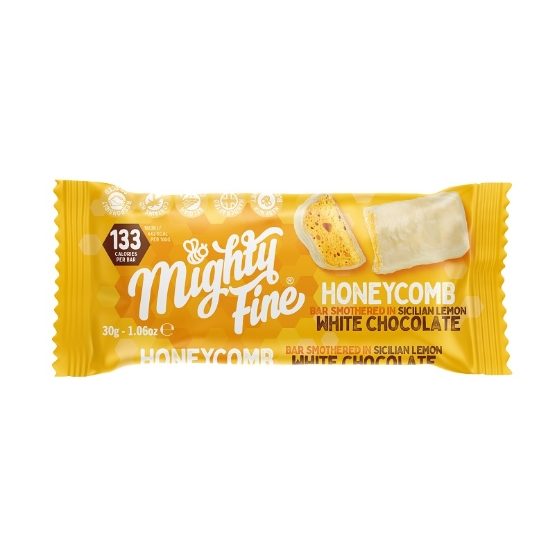 Mighty Fine- Sicilian Lemon Choc Honeycomb Bars (15 x 30g)