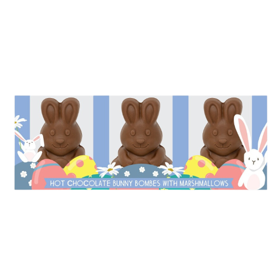 Cocoba-3Pk Easter Bunny Hot Choc Bombes w Marshmallow (6x150g)  - No longer available to order