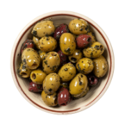 Silver and Green Herb Olives