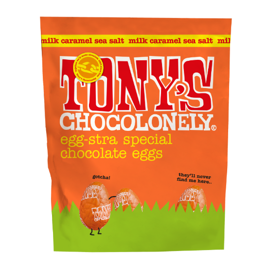 Tonys Chocolonely-Caramel Sea Salt Choc Mini Eggs (8x180g) - No longer available to order