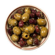 Silver and Green Rosemary Garlic Olives