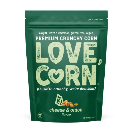 Love Corn- Cruncy Corn Vegan Cheese & Onion (10 x 45g)